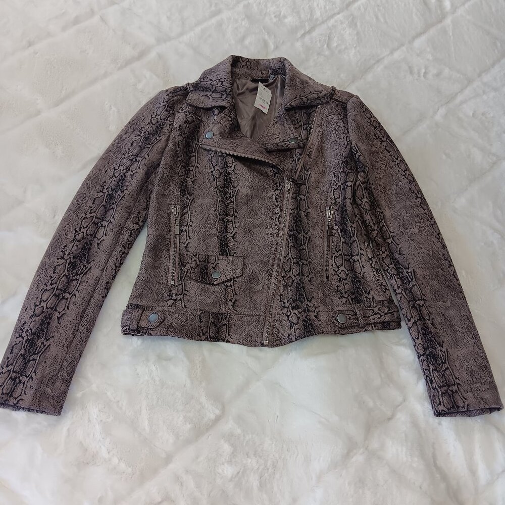 Love Token soft snake skin print jacket